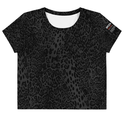 Black Leopard Crop Tee