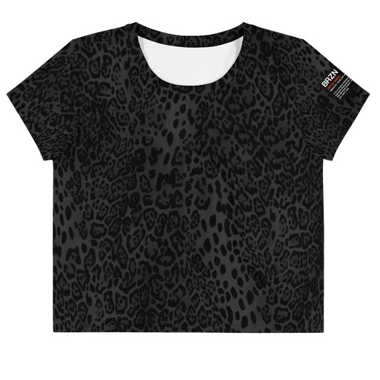 Black Leopard Crop Tee