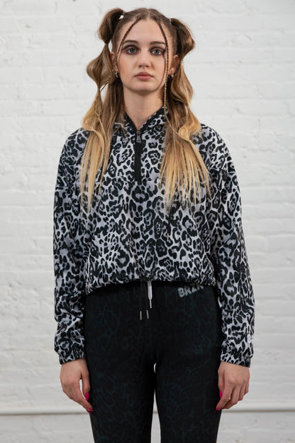 Snow Leopard Cropped Windbreaker